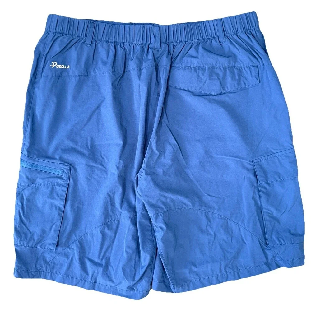 Lot Of 2 Pudolla Hiking Cargo Shorts Mens XXL Black Blue 10” Inseam Golf Outdoor